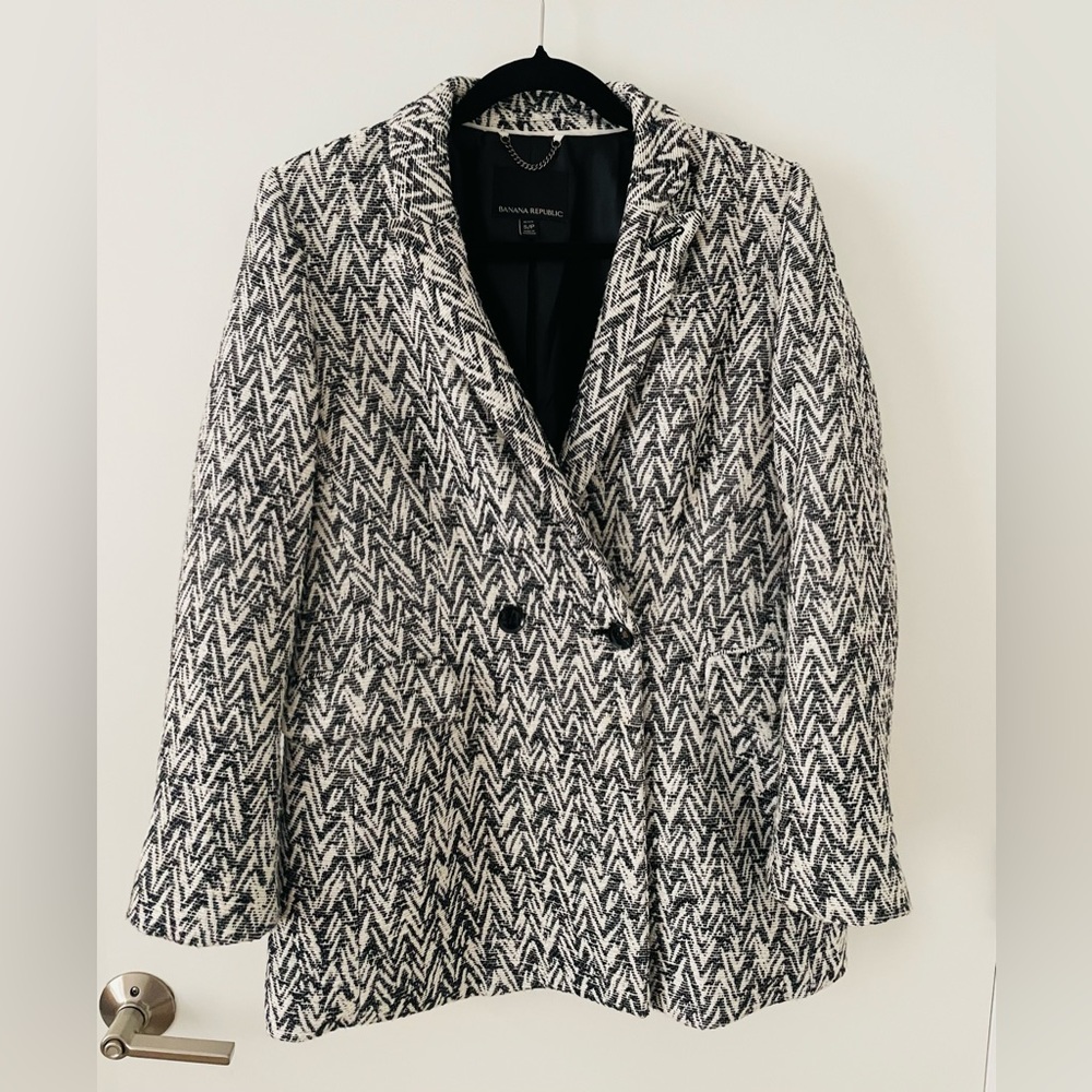 Banana Republic Chevron Jacquard Blazer Jacket